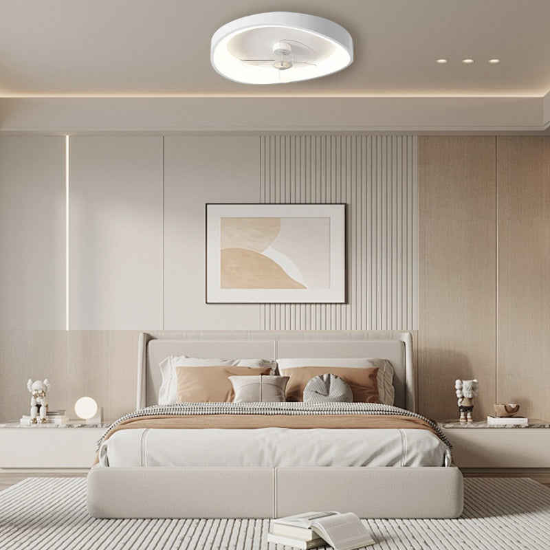 Modern Minimalism White Ceiling Fan With Light