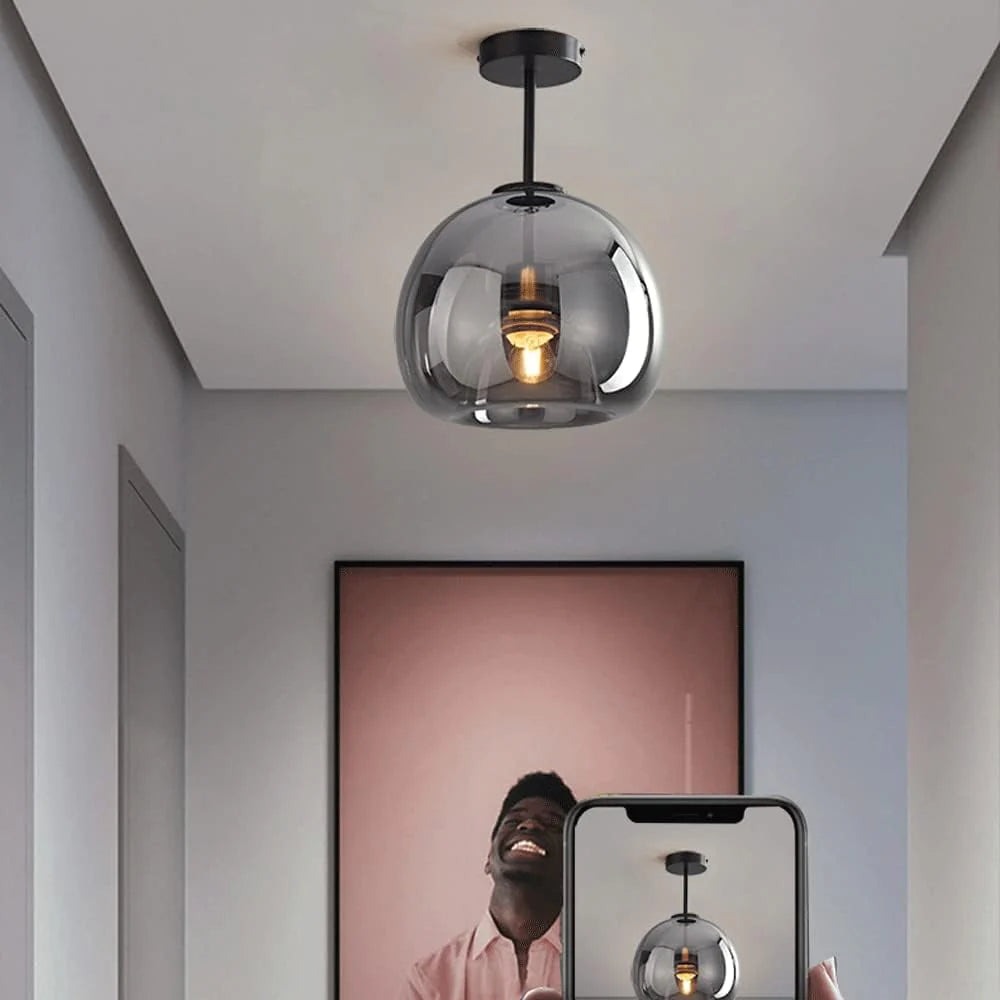 Modern Simple Copper Glass Ceiling Light