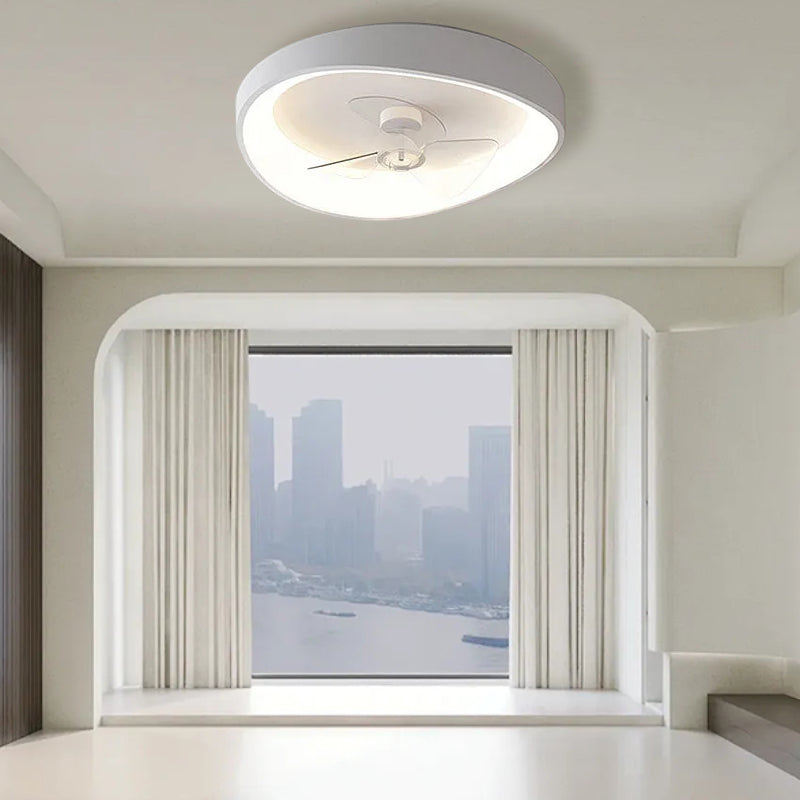 Modern Minimalism White Ceiling Fan With Light