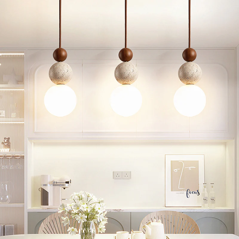 Modern Simple Travertine Pendant Lamp