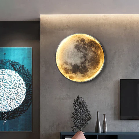 Modern Round Moon Wall Lamp