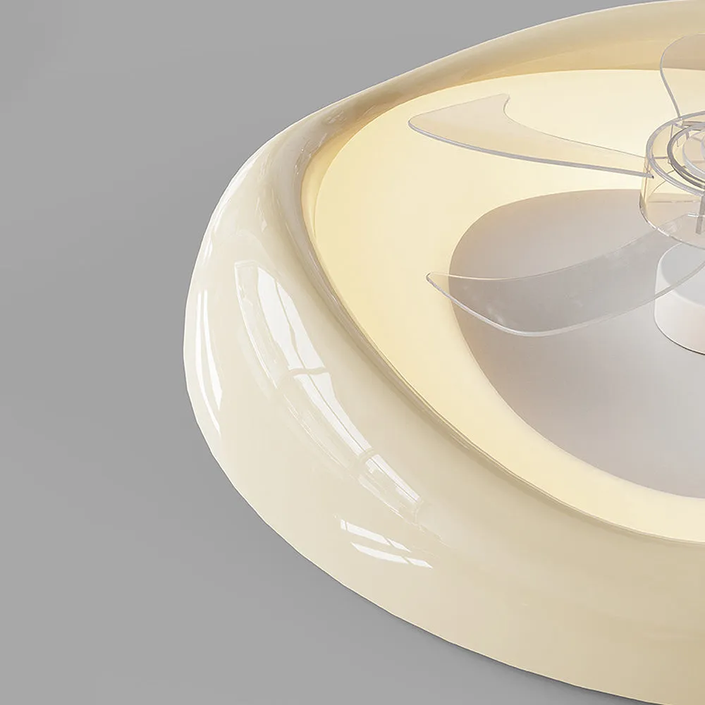 Macaron Simple Stylish Bedroom Ceiling Fan With LED Lights