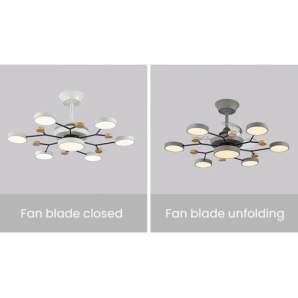 Round Metal Led Ceiling Fan Light