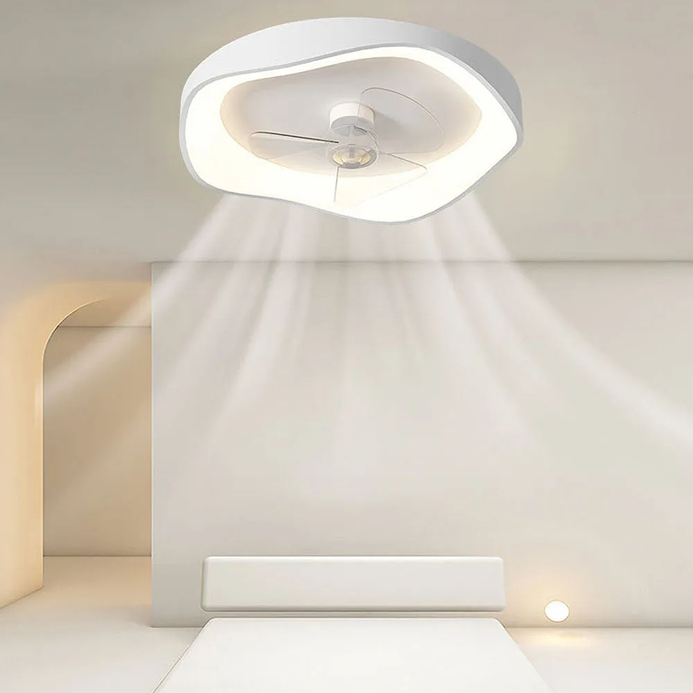 Modern Minimalism White Ceiling Fan With Light