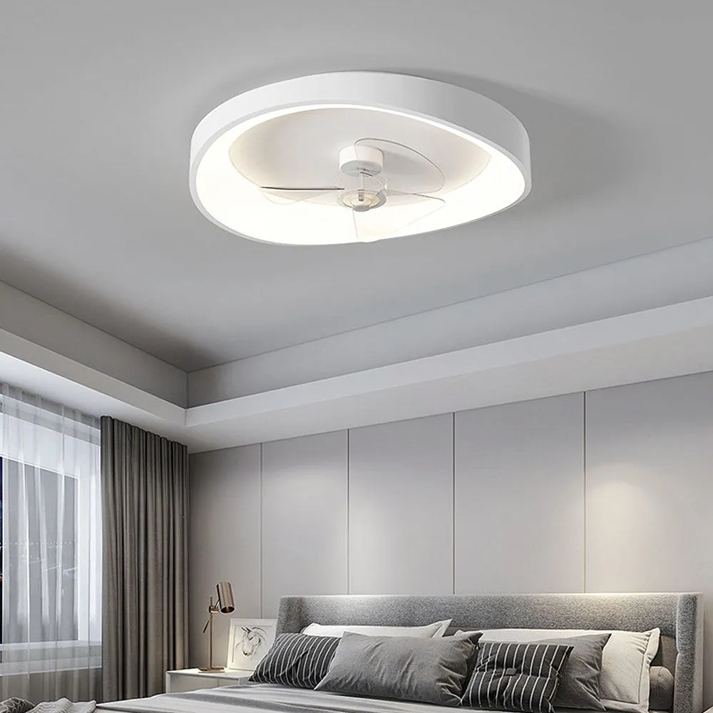 Modern Minimalism White Ceiling Fan With Light
