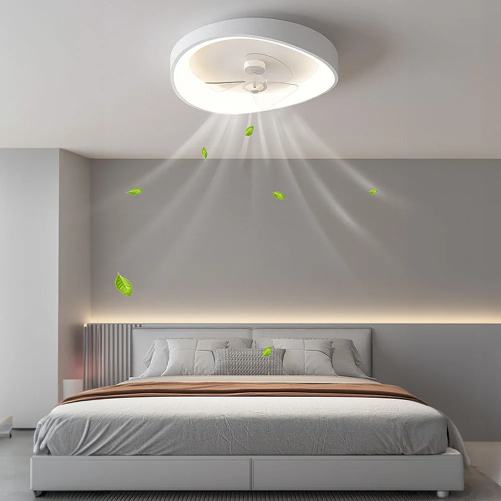 Modern Minimalism White Ceiling Fan With Light