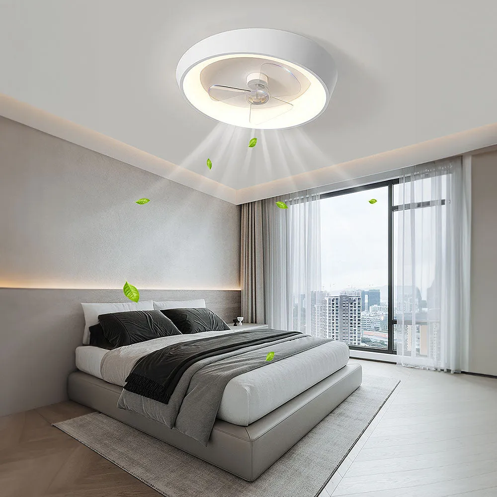 Modern Minimalism White Ceiling Fan With Light