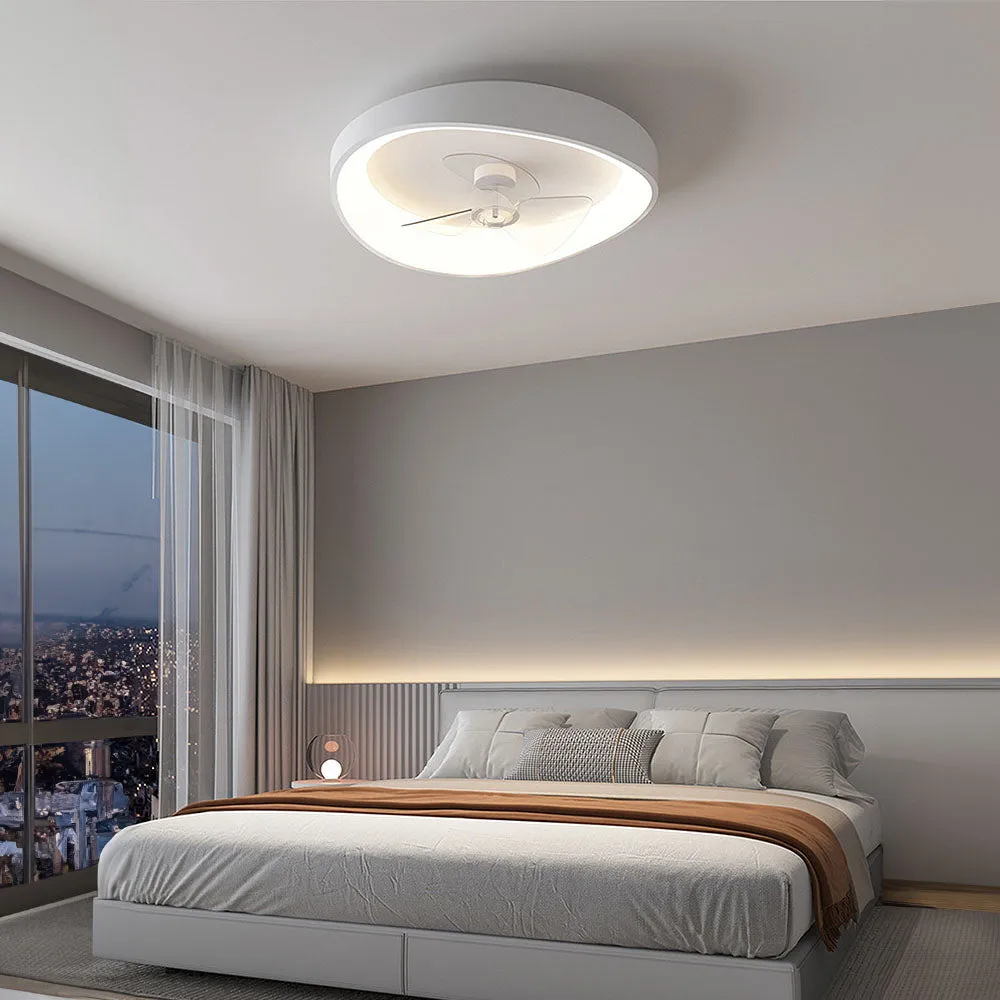Modern Minimalism White Ceiling Fan With Light