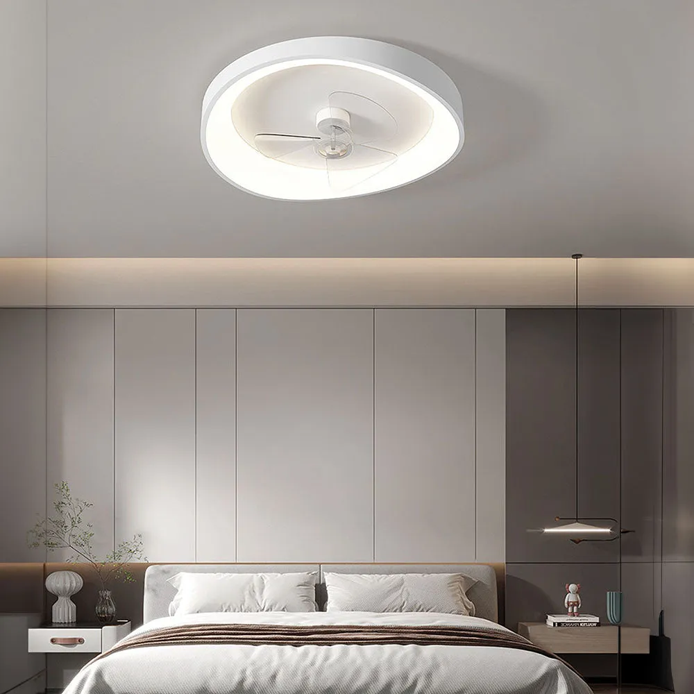 Modern Minimalism White Ceiling Fan With Light