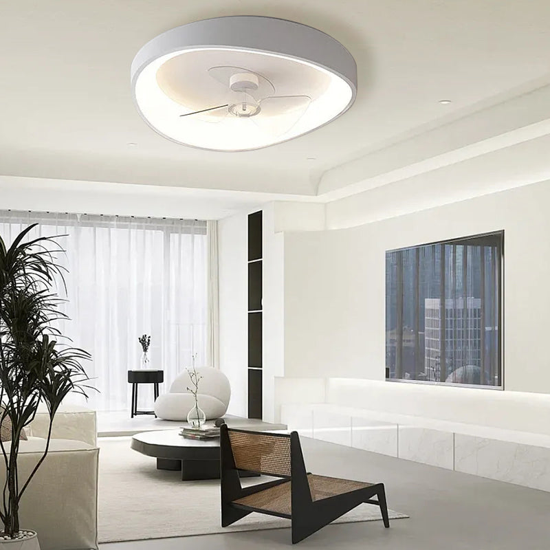 Modern Minimalism White Ceiling Fan With Light
