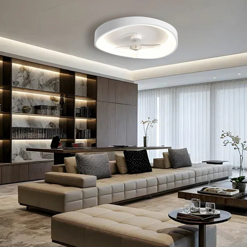 Modern Minimalism White Ceiling Fan With Light