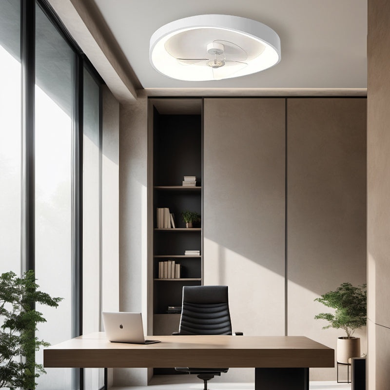 Modern Minimalism White Ceiling Fan With Light
