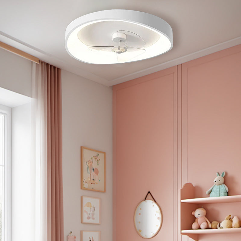 Modern Minimalism White Ceiling Fan With Light