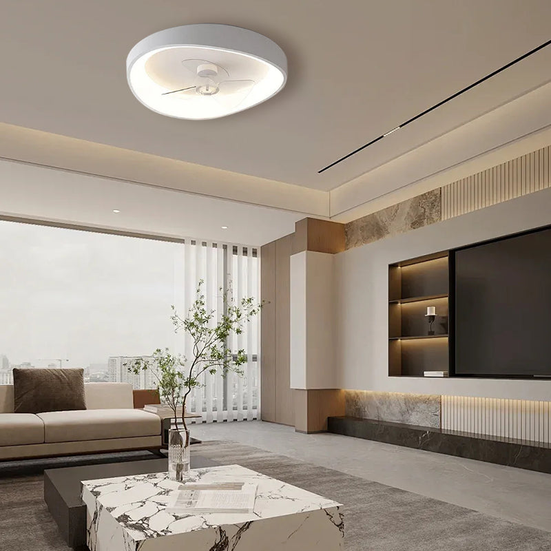 Modern Minimalism White Ceiling Fan With Light