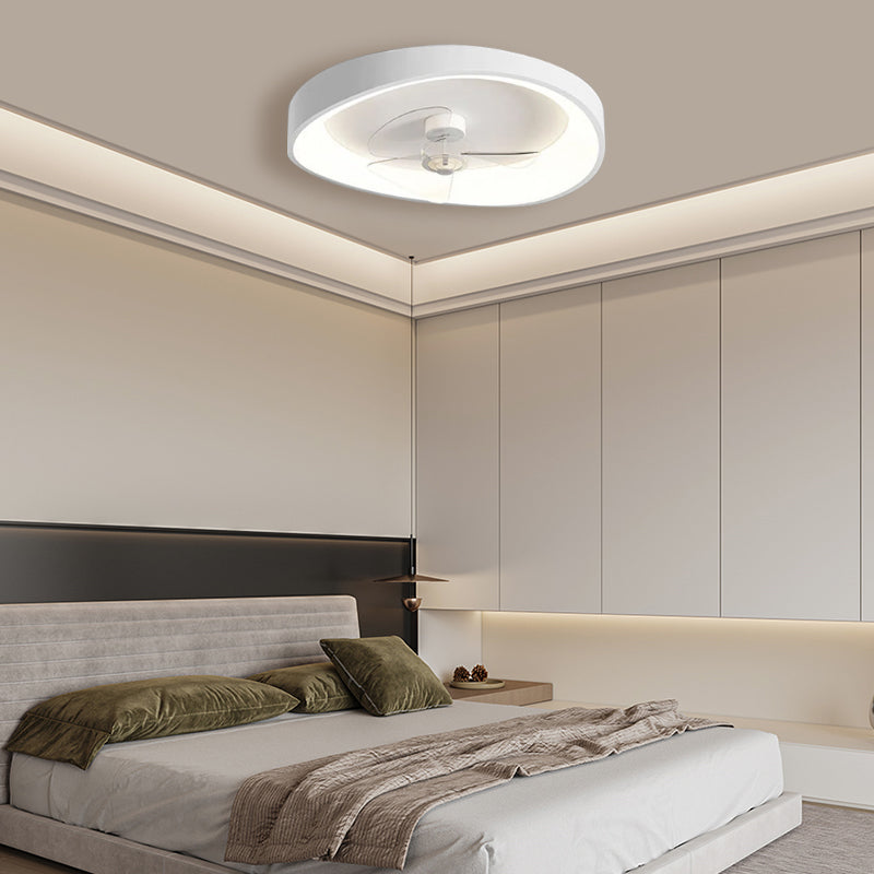 Modern Minimalism White Ceiling Fan With Light