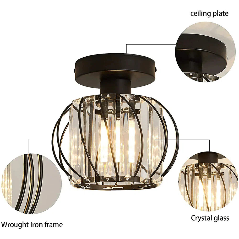 Modern Creative Lantern Shape Glass Ceiling Light