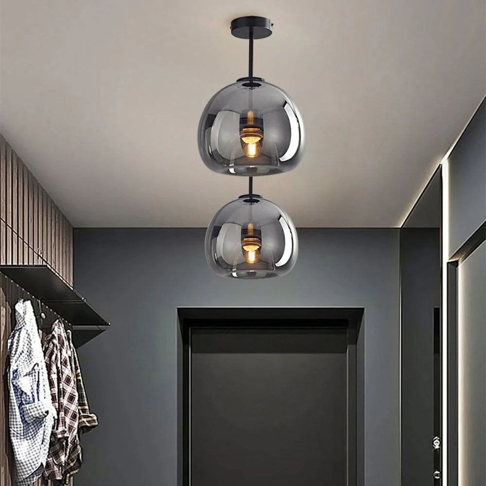 Modern Simple Copper Glass Ceiling Light